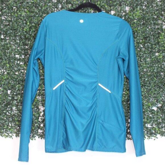 Athleta Wildly Wick It Teal Shirt Size Large - Picture 4 of 13